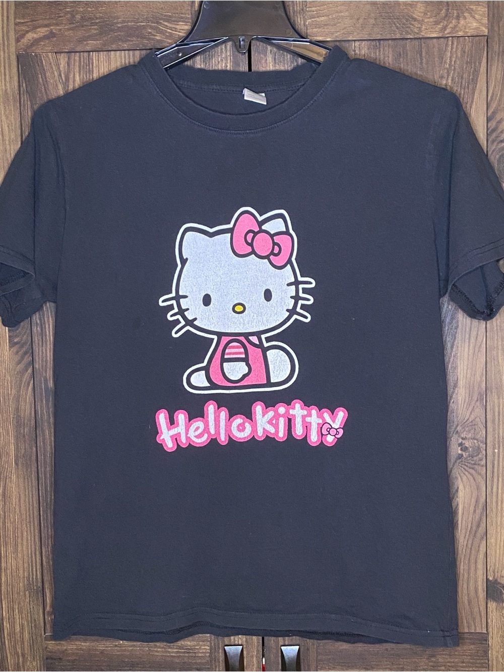 Hello Kitty Black T-Shirt with Pink Graphic